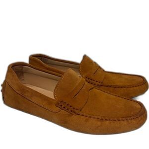 Men's Brown Suede Penny Loafers - Classic Slip-On Style